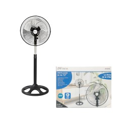 Ventoinha DV Tech DV-25433 12"/50W com 3 Modos de Velocidade Controlados Pela Base Rotação de 360º Preto